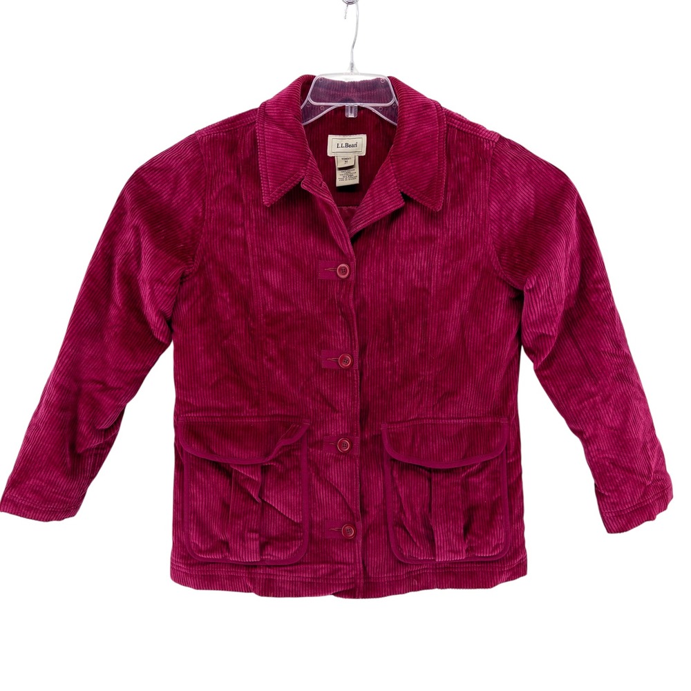 LL Bean Womens Medium Petite Corduroy Thinsulate‎ Barn Coat Chore Jacket Pink